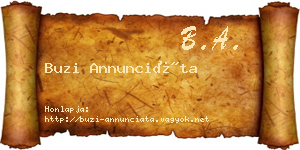 Buzi Annunciáta névjegykártya